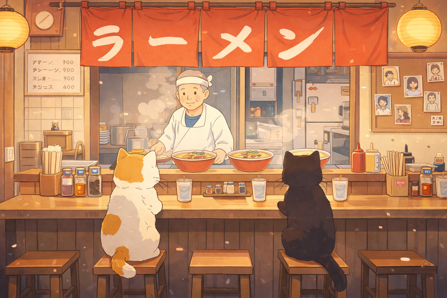 Japanese ramen shop scene