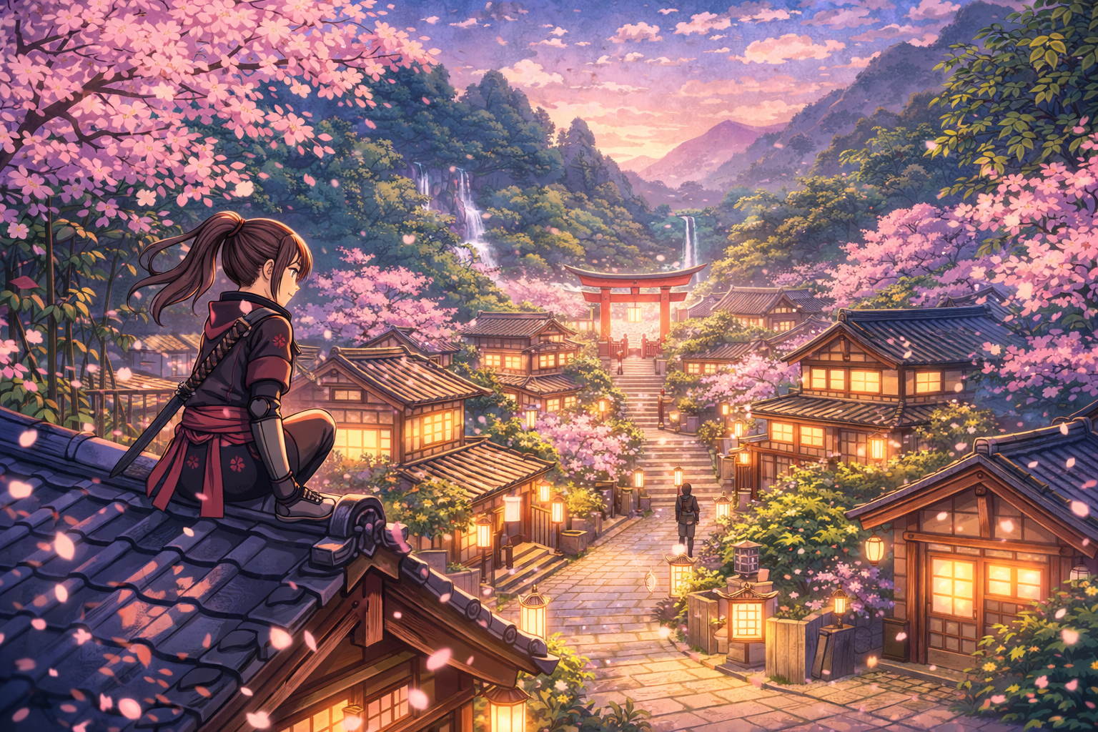 Traditional anime village